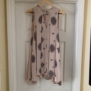 Free People Sleeveless Tunic in Cream and Black